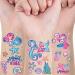 Whaline Mermaid Temporary Tattoos for Kids Various Styles Glitter Mermaid Waterproof Tattoo Under The Sea Body Tattoo Stickers Decals for Woman Girls Birthday Ocean Theme Party Decoration  8 Sheets