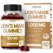 Lions Mane Mushroom Gummies (60 Count) Focus Gummies & Brain Mushroom Supplement for Adults - Delicious Blueberry Flavor - Premium Lions Mane Supplement - Third Party Tested Vegan Safe & USA Made