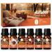 SoulOrigin Autumn Essential Oils Set Fragrance Oil Gift Set for Oil Diffusers for Home Soap Candle Making Scents 6x10ml - Pumpkin Spice Nutmeg Apple Pie Autumn Harvest Cinnamon and Maple Syrup