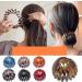 Buy Asalinao Ponytail Hair Needle & Curling Iron - Retro Leopard Bird Nest Hair Clip for All Hair Types (Blue) - Buy Online on GoSupps.com