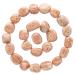 Crocon Peach moonstone Rune Tumble Shape Gemstone Rune with Elder Futhark Alphabet Engraved 25 pcs Runes Set Crystal Divination Healing Chakra Reiki with a Pouch Size : 15-20 mm