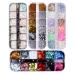48 Color nail seedlettes glitter nail art rhinestone glitter for face body glitter shiny mixed round thin 3d nail art sticker DIY decoration (4 boxes/48 grids)