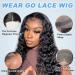 Ashart Wear and Go Water Wave Lace Front Wig for Black Women - 24 Inch Human Hair Glueless Wig with Pre Plucked 4x4 Closure - 180% Density - Buy Online on GoSupps.com