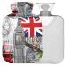 Naanle London Big Ben heat bottle with reference transparent hot water bottle 1l hot hot water bottle for handfeers Warmer pain relief heat and cold therapy