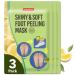 PUREDERM Shiny & Soft Foot Peeling Mask (3 Pack) - Exfoliating Peeling Treatment for Cracked feet Dry skin Callused Feet - Foot peel masks that remove Dead Skin With Lemon & Other Natural Botanical Extracts Makes Your Feet…