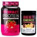 Nutrology TRIPACT Protein Powder 7-in-1 Meal Replacement Shake Superberry (40 Servings) Beet Natural O2 Pre Workout Powder Passion Fruit Flavor (30 Servings)