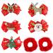 Christmas Hair Clips+Hair scrunchies Christmas Hair Bows Barrettes Hair Pieces Accessories for Women and Girls 01+02+03+04+05