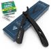 Van de Boos razor -set with 100 derby changing blades - high -quality stainless steel barber beard knife with extra sharp blades - barber razor knife for precise beard wet shaving (men) stainless steel black+ 100 derby professional
