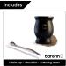 BARGRIN Mate Argentino Set for Yerba Mate - Includes Stainless Steel Bulb and a Bulb Cleaning Brush - Matte Double Wall Kit Stainless Steel Black 3D - Buy Online on GoSupps.com