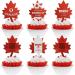 Red Glitter Canada Day Cupcake Toppers Set of 18 - This is a perfect Canada Day on July 1st: a baby shower party and themed birthday party decoration for boys and girls - SugarGera