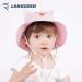 LANGZHEN Baby Girls Beach Sun Hat with Chin Strap - Pink Cat Design | Adjustable Toddler Kids Wide Brim Summer Play Hat - 6-12 Months - Buy Online on GoSupps.com