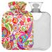 NAANLE hot hot water bottle with cover colorful ethnic paisley pattern transparent hot water bottle hot water bottle to relieve back pain handfoot heating neck and cold therapy 1 l