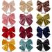 12 Pack Large Velvet Hair Bows Clips - French Barrettes for Girls & Women - Buy Online on GoSupps.com