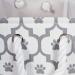 Bone Dry Lattice Paw Print Small Round Pet Storage - White/Gray - Buy Online on GoSupps.com