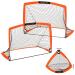 WEKEFON Soccer Goals, Set of 2 - Size 3.6'x2.7' Portable Foldable Pop Up Soccer Net for Backyard Training Goal for Kids and Youth Soccer Practice with Carry Bag Orange