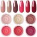 Dipping Powder 6 ColorsKit for DIY Nail Art No Need for Lighting Simple Operation Long Lasting for Beginner Nail Salon Home DIY color04