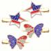 4th of July Patriotic Hair Clips Rhinestone American Flag Star Heart Bows Alligator Metal Clips Crystal Red White and Blue USA Independence Day Hairpins Hair Accessories for Women Girl A:full rhinestone star