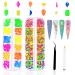 3120Pcs Diamond Nails Rhinestones for Nail Art  HOINCO Colorful Fluorescence Rhinestones for Nails  Multi Shapes Clear AB Flat Back Gemstones for Women Nail Art DIY Craft Jewelry with Tweezers and Pen