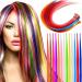 130 Pieces Feather Hair Extensions Women Synthetic Fiber I Tip Hair Extensions Colored Straight Hair Strand Colored Party for Teens Girls  13 Colors