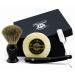 Haryali London Shaving Kit - 3 Pc Shaving Kit - Cut Throat Razor - Super Badger Hair Shaving Brush - Shaving Soap - Unique Shaving Set as a Gift Set - Black Color