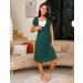 Shop Irdcomps Ladies Breastfeeding Cotton Nightgown - Maternity Short-Sleeved Dress for Pregnancy & Nursing - Size S-XL - Dark Green - Buy Online on GoSupps.com
