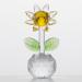 Qianwei Crystal Sunflowers Figurine with Vase - Sunflower Gifts Bouquet Collectible Figurines Crystal Office Home Decor Paperweight - Glass Sun Flower for Women Mom Bestfriend Wedding Anniversary Clear Crystal Sunflower