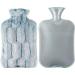 Luxury Faux Fur Cover Hot Water Bottle 2L - Soothing Relief for Hand, Feet, Neck, Shoulder Pain - Blue - Buy Online on GoSupps.com