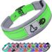 Joytale dog collar softly padded neoprene collars for large dogs nylon reflective wide collar dog green l (1 Pack) green