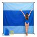 OCOOPA Diveblues Sandproof Beach Blanket Waterproof, Extra Large 4 Persons Family Size, Comfortable Parachute Nylon, Cozy& Chic, Compact& Light, Reinforced Windproof, 4 Stakes&1 Travel Bag Blue Large(1-4 persons)