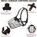 Budkas German Shepherd Metal Basket Muzzle for Medium Dogs - Adjustable Durable Leather Straps Safe for Chewing - Black Size L - Buy Online on GoSupps.com