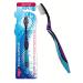 Top Med ETS Smokers Toothbrush Extra Hard (Purple and Blue Regular) Purple and Blue 1 Count (Pack of 1)
