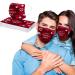 ZQP 10PCS Cute Heart Print Disposable_Face_Masks for Adults Couple with Breathable 3 Layer Face Protection with Adjustable Ear Loops & Nose Wire for Valentine's Day - Buy Online on GoSupps.com