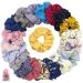 Scrunchies chiffon elastic rubber bands scrunching chiffon hair tie colorful hair tie children soft hair tie hair tie girl scrunch hair tie flower (20pcs)