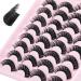 JIMIRE Russian Strip Volume Eyelashes DD Curl Fluffy False Eyelashes Look Like Lash Extensions Natural Lashes 16 Pairs Pack Russian Strip 16 Pairs -1