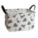 HUAYEE Rectangular Storage Bin Shelf Basket Canvas Fabric Toy Box,Waterproof Coating Nursery Hamper with Handles,Gift Basket for Home,Office,ClothesBooks(REC Dinosaur)