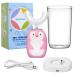 Sunartec Ultrasonic Electric 360 Toothbrush for Kids Teeth Whitening Kits with Voice Prompt, 3 Modes Gums Care Sonic Toothbrushes for Children's Gifts (2 Brushes in 2-7) Pink