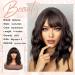 Kellynee Dark Brown Curly Bob Wig with Bangs - Short Chic Heat Resistant Synthetic Hair Wig for Effortlessly Stylish Women - Buy Online on GoSupps.com