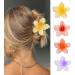 IOSPKKIO 4 pieces of flower hair clips strong hold large clamps for thick hair non-slip hair clips for women Hawaiian flower clamps 4 colors Style1