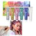 RoseFlower 6 Colours Face Gel Glitter Body Gel Festival Glitter Cosmetic Face Hair Nails Eyes Bling Sequins Makeup Sequins Liquid Eyeshadow Christmas Halloween Makeup Mermaid Powder Shiny Flakes #1