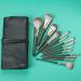 Makeup Brushes 14Pcs/Set Fan Brush Soft Fine Bristle Easy to Clean Safe Reused Professional Beauty Accessory Lightweight Green Tube Fan Makeup - Buy Online on GoSupps.com