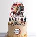 Demon Slayer Themed Cake Topper Decoration Genya Shinazugawa Kanao Tsuyuri Tanjiro Kamado Zenitsu Agatsuma Inosuke Hashibira Anime Manga Themed Kids Party Paper Card Quick Easy Adjustable