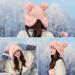 Peicees Women's Winter Fluffy Bomber Hat with Fur Pompom - Black - Buy Online on GoSupps.com