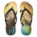Mnsruu African animals dinosaurs palm flip flops flip sandals slippers hotel spa bedroom travel L for men and women medium multicolored