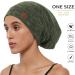 Silk Satin Sleep Cap Bonnet | Adjustable Night Cap for Natural Curly Hair | Heather Green - Buy Online on GoSupps.com