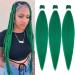 Dark Green Braiding Hair Pre Stretched Green Hair Extensions for Braids Prestretched Braiding Hair 26 Inch 3 Packs Long Yaki Crochet Twist Box Braids Itch Free Knotless Micro Kids Braiding Hair Braids 26 Inch Pack of 3 G...