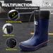 HSBDNZQ Men's Waterproof PVC Rain Boots - Lightweight, Durable, Slip-Resistant Garden Boots in Blue-Orange - Ideal for Farming, Gardening, Fishing (Size 9) - Buy Online on GoSupps.com