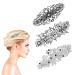 Molain 3 Pcs Large Diamante Flower Leafy Barrette Bridal Wedding Hairpins - Vintage Crystal Pearl Design Hair Clip for Women Girls (Style B) - Buy Online on GoSupps.com