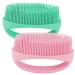 HEETA Hand-Held Body Shower Brush 2-Pack Soft Silicone Body Scrubber for Brushing Gentle Exfoliating Bath Cleansing Bath Brush for Men Women Kids All Kind of Skin (Pink & Green) Pink&Green