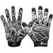 Cutter Game Day football glove silicone handle recipient glove youth and adult sizes (1 pair) black L black for adults