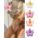GQLV Flower Hair Claw Clips-4PCS Large Claw Clips for Thick Hair,Strong Hold Nonslip Hair Clips for Women,Hawaiian Flower Claw Clips,Cute Hair Clips,Banana Clip for Thin Hair,Hair Accessories for Women Girls Holiday Gifts (A-4pcs large colorful flower)